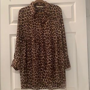 Zara leopard print oversized blouse